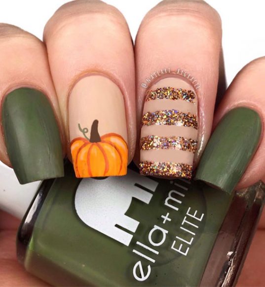 22 Trendy Fall Nail Design Ideas Pumpkin Fall Nails 0489