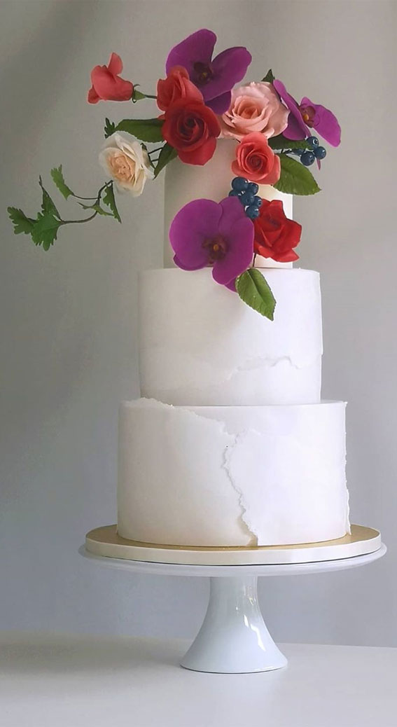These 50 Beautiful Wedding Cake Designs You Will Be Blown Away : Colourful Blooms