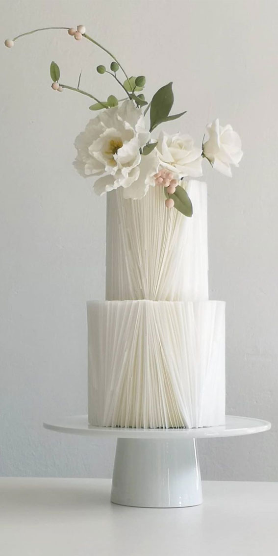 These 50 Beautiful Wedding Cake Designs You Will Be Blown Away : Monochromatic wedding cake
