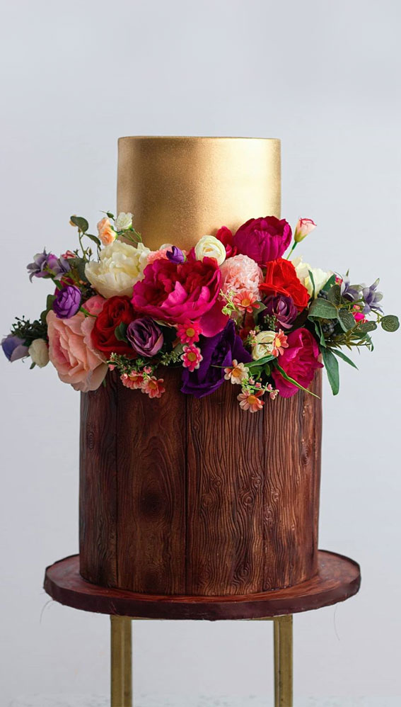 These 50 Beautiful Wedding Cake Designs You Will Be Blown Away : Beauty in Gold
