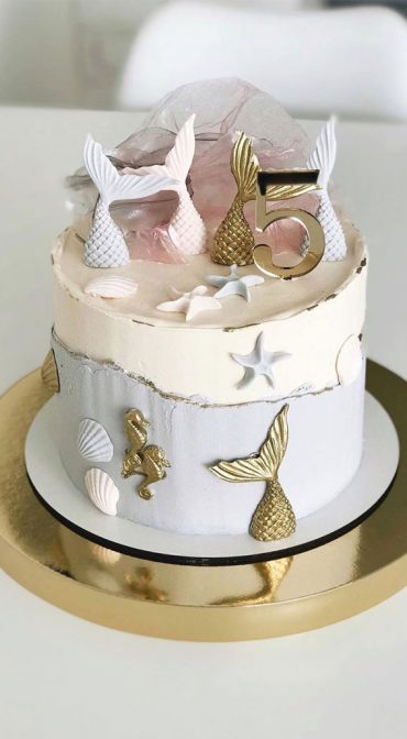 49 Cute Cake Ideas For Your Next Celebration : Mermaid 5th birthday cake