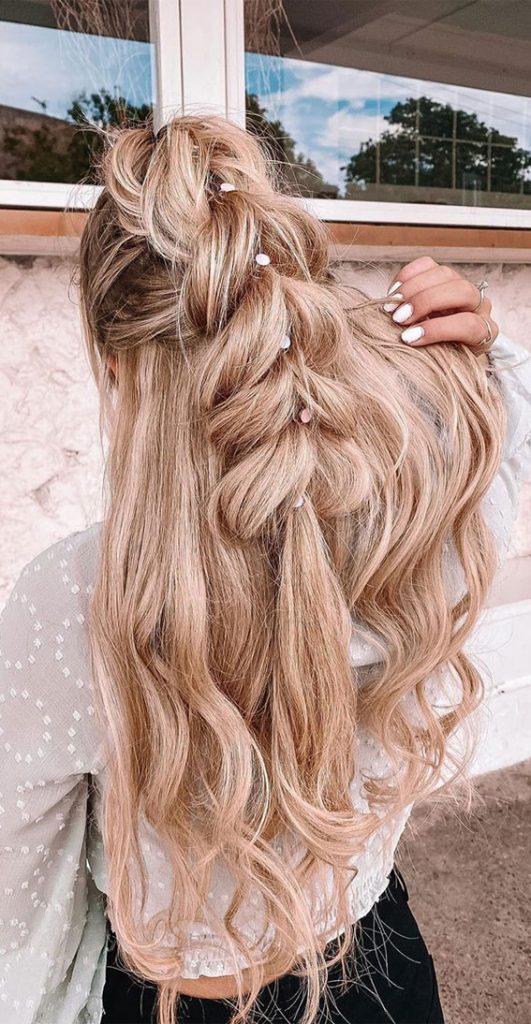 72 Braid Hairstyles That Look So Awesome Half Up Pull Through 