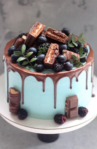 54 Jaw-Droppingly Beautiful Birthday Cake : Soft Blue cake