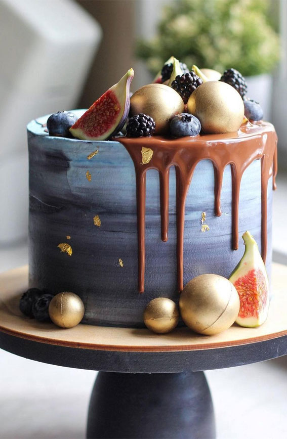54 Jaw-Droppingly Beautiful Birthday Cake : Ombre blue birthday cake