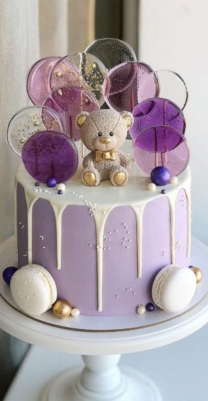 49 Cute Cake Ideas For Your Next Celebration : Lavender Cake & White Icing