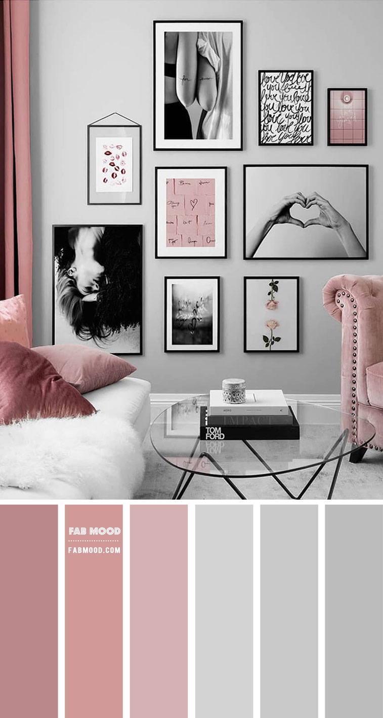 Grey And Pink Colour Schemes For Living Room