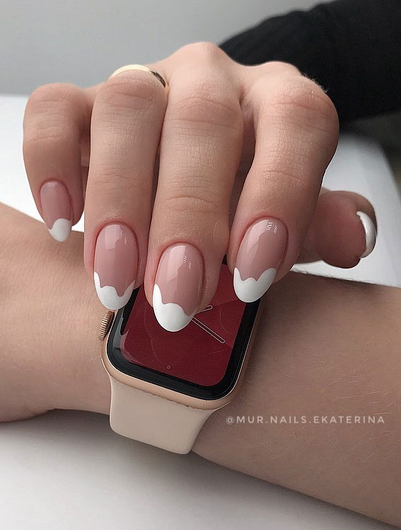 47 Beautiful Nail Art Designs & Ideas : Fun white nail tips