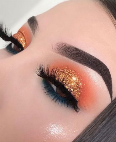 Gorgeous Eyeshadow Looks The Best Eye Makeup Trends – Shimmery Orange Look