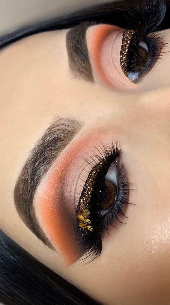 Gorgeous Eyeshadow Looks The Best Eye Makeup Trends – Orange & Gold Eyeliner