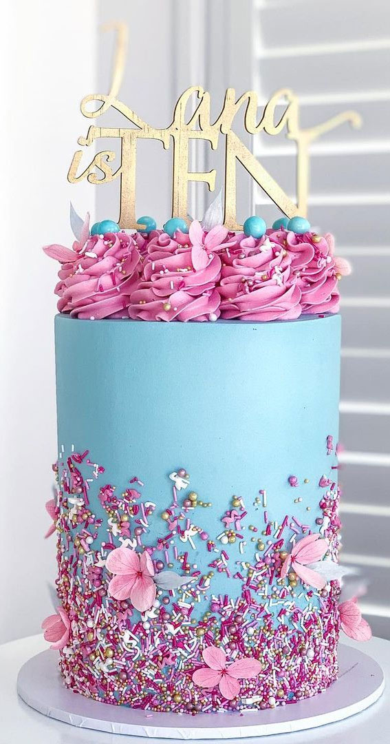 Light Blue Cake Design | Simple Ideas