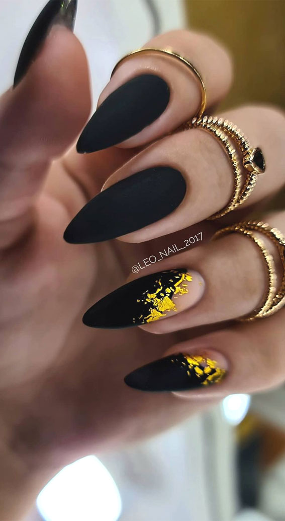 Nail Art. Black Nail Design! Black Flowers! - YouTube