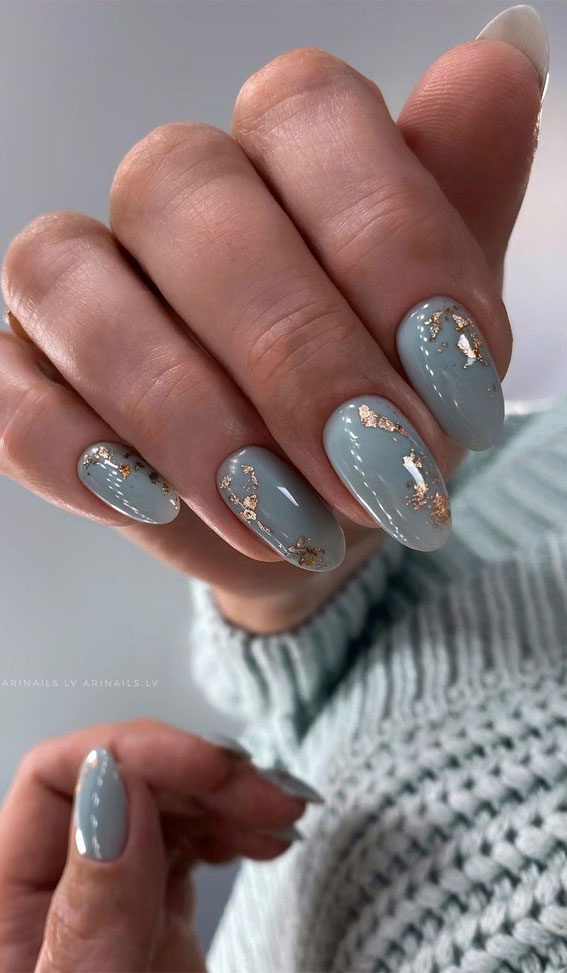 Stylish Nail Art Designs That Pretty From Every Angle : Blue Grey