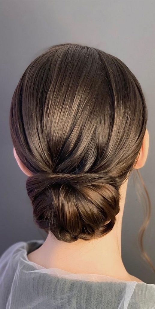 Trendiest Updos For Medium Length Hair To Inspire New Looks Low Updo Dark Hair 4761