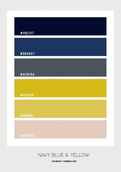 Navy Blue and Yellow Bedroom Colour Scheme | Color combo