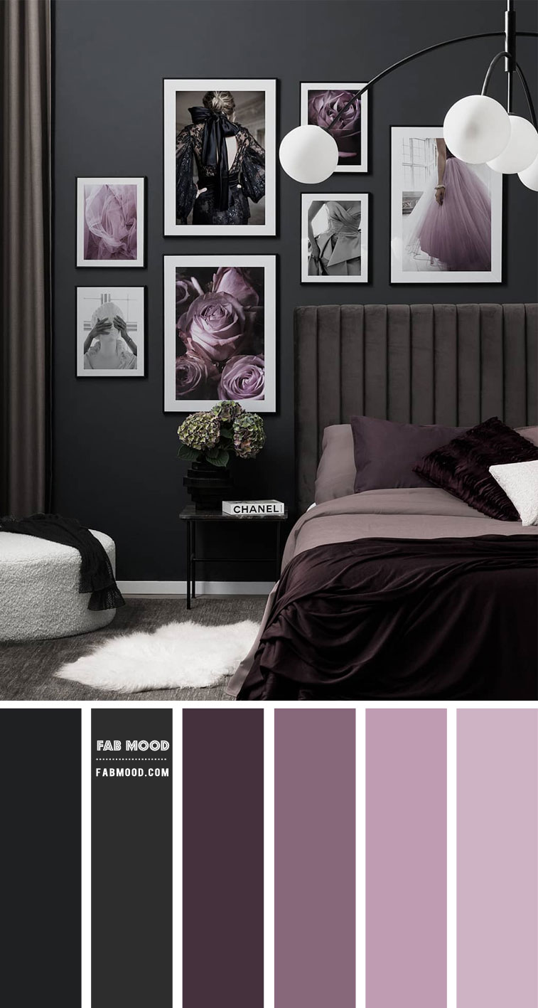 Charcoal Plum And Lilac Bedroom Color Scheme Purple And Dark Grey