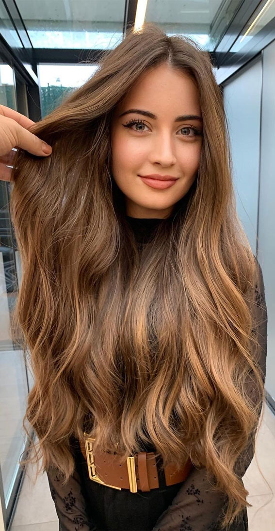 49+ Best Winter Hair Colours To Try In 2020 : Brown hair with coffee highlights