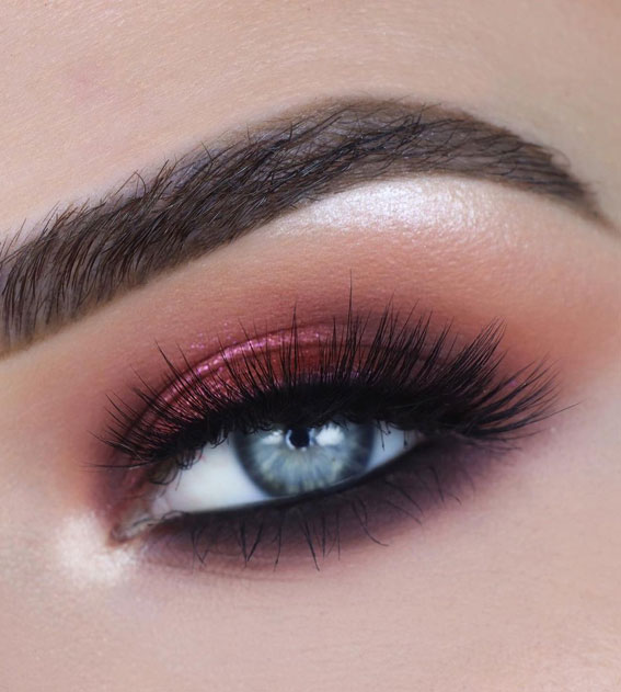 65 Pretty Eye Looks : Berry makeup look for blue
