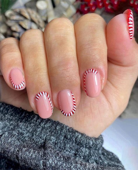 Pretty Festive Nail Colours And Designs 2020 Candy Cane Nails 5435