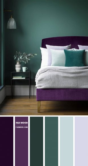 Green and Purple Bedroom Colour Scheme | Green Bedroom Colour Ideas