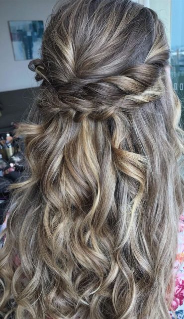 Half Up Hairstyles That Are Pretty For 2021 : Twisted Half up half down