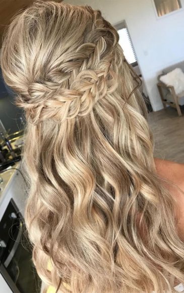 Half Up Hairstyles That Are Pretty For 2021 : A Double Braid &amp; Half up