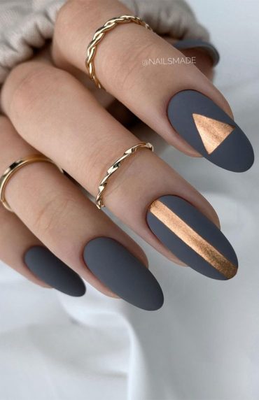 Stylish Nail Art Designs That Pretty From Every Angle : Matte blue grey ...