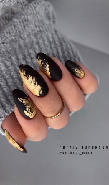 Creative & Pretty Nail Trends 2021 : Matte Black Nails Design