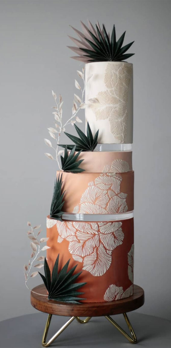 41 Best Wedding Cake Styles For Your Big Day : Terracotta wedding cake