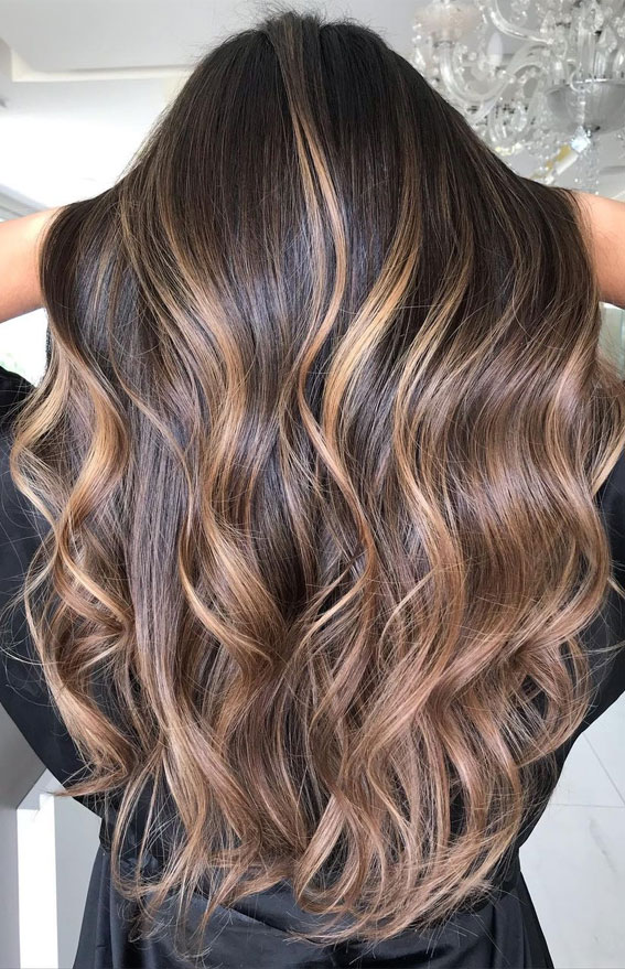 honey brown hair color with caramel highlights