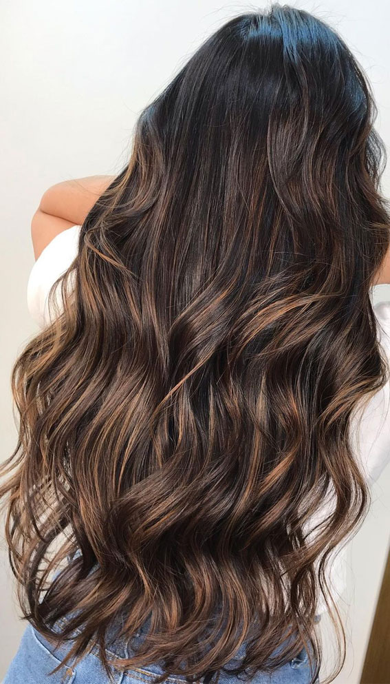 49+ Best Winter Hair Colours To Try In 2020 : Dark chocolate with subtle caramel