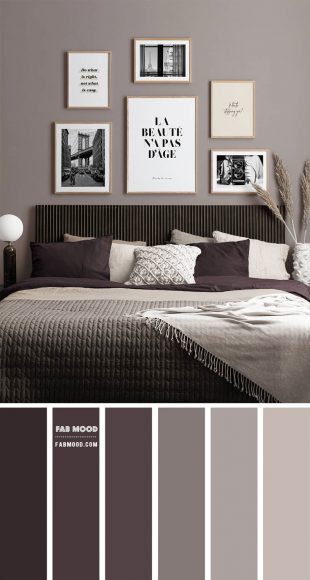 Aubergine and Smokey Color Scheme For Bedroom | Fab Mood Colours