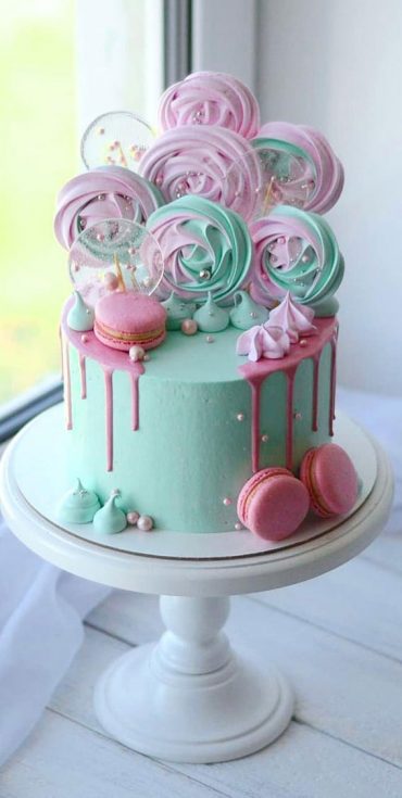54 Jaw Droppingly Beautiful Birthday Cake Green And Pink Birthday Cake