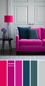 Grey and Magenta Living Room { Grey with pops of Magenta } Fab Mood