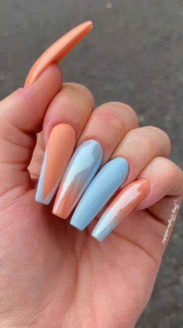 Stylish Nail Art Design Ideas To Wear In 2021 Mix And Match Blue Nails