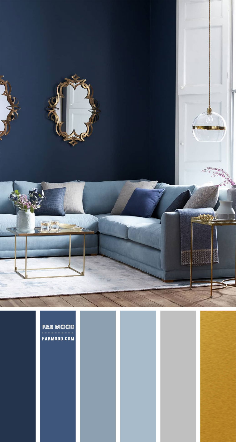 Shades of Blue and Grey Living Room | best colour combinations, fabmood
