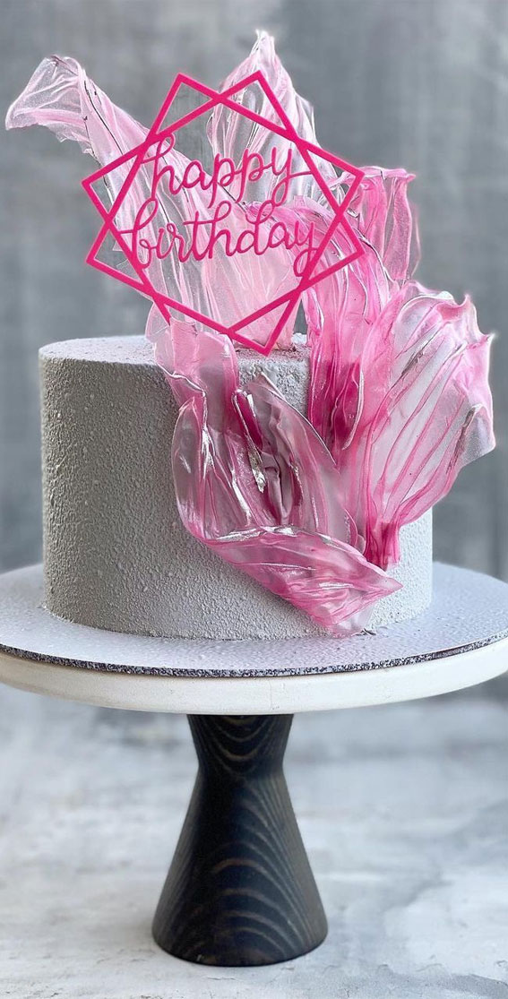 Pink Black Theme Celebration Cake