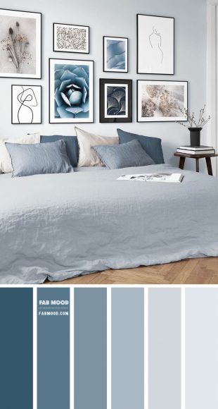 Dusty Blue Bedroom Color Scheme 