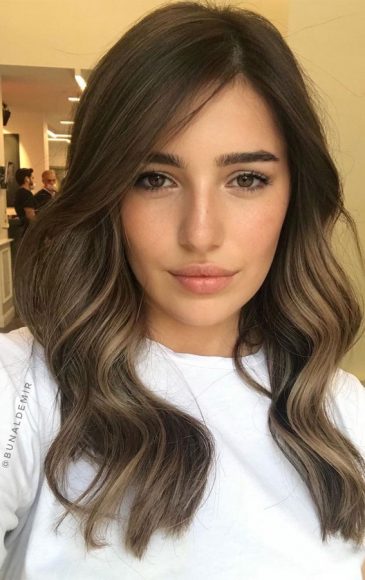 Trendy Brown Hair Colour Ideas for 2021 : Chocolate hair with subtle blonde