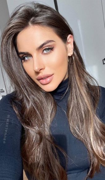 Brown Hair Colour Ideas for 2021 : Glossy Dark Chocolate Brown Hair