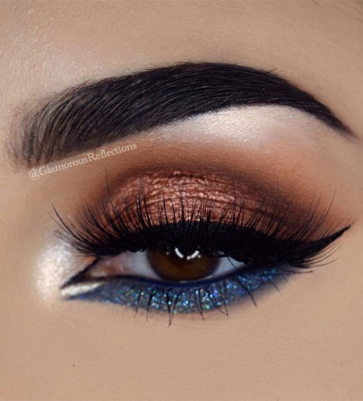 Best Eye Makeup Looks For 2021 Blue And Copper Makeup Look