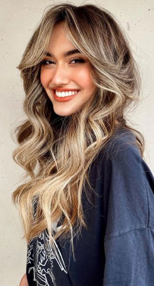 Cute Haircuts And Hairstyles With Bangs : Multi Shades of Blonde with ...