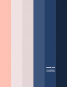 Light Grey and Navy Blue Living Room with a Touch of Peach | Fab Mood