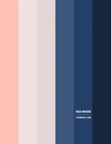 Light Grey and Navy Blue Living Room with a Touch of Peach | Fab Mood