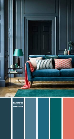 Blue Grey And Teal Living Room { Moody Living Room } Fab Mood Color