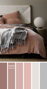 Dusty Rose and Grey Colour Scheme For Bedroom