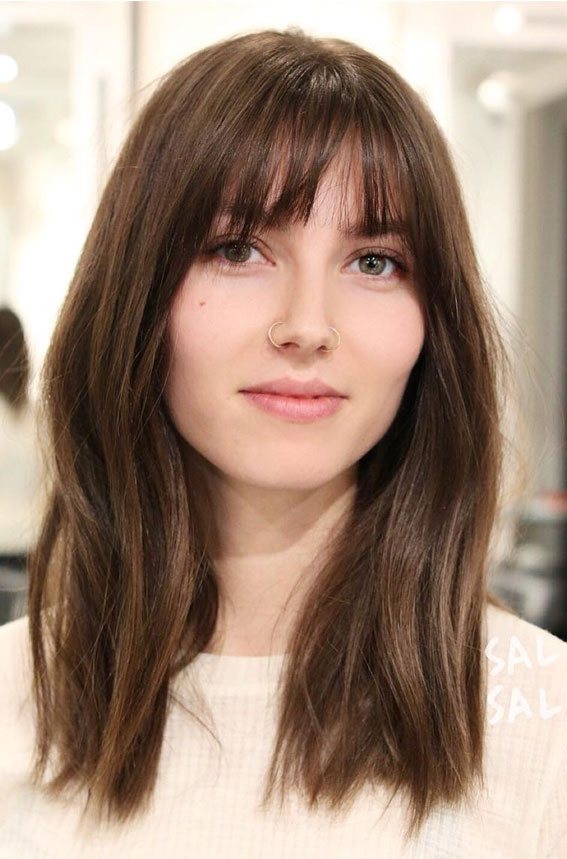 Cute Haircuts And Hairstyles With Bangs : Classic and cute medium length