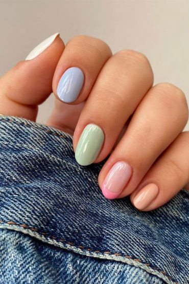 Cute Spring Nails That Will Never Go Out Of Style : Pastel colour nails