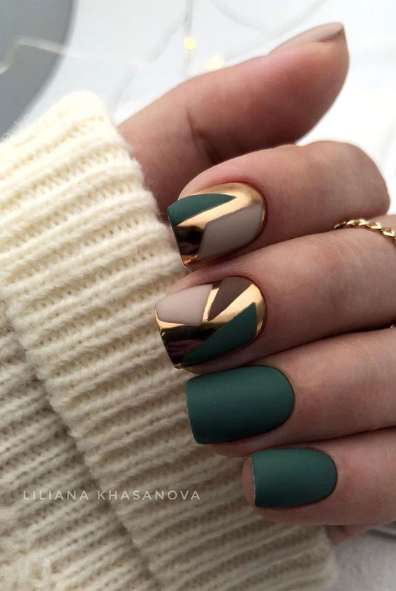 Cute Spring Nails That Will Never Go Out Of Style : Matte green and ...