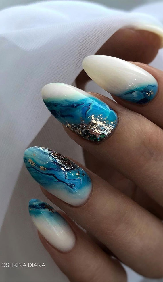 3D Nail Sticker Laser Leaves Flower Summer Beach Ocean Nail Decals Manicure  DIY | eBay