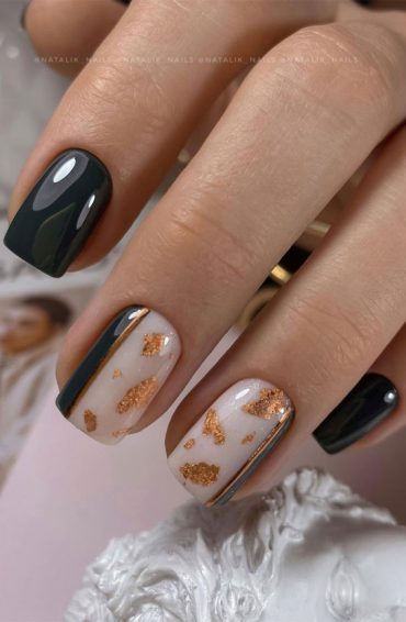 Cute Spring Nails That Will Never Go Out Of Style : Dark Grey and White ...